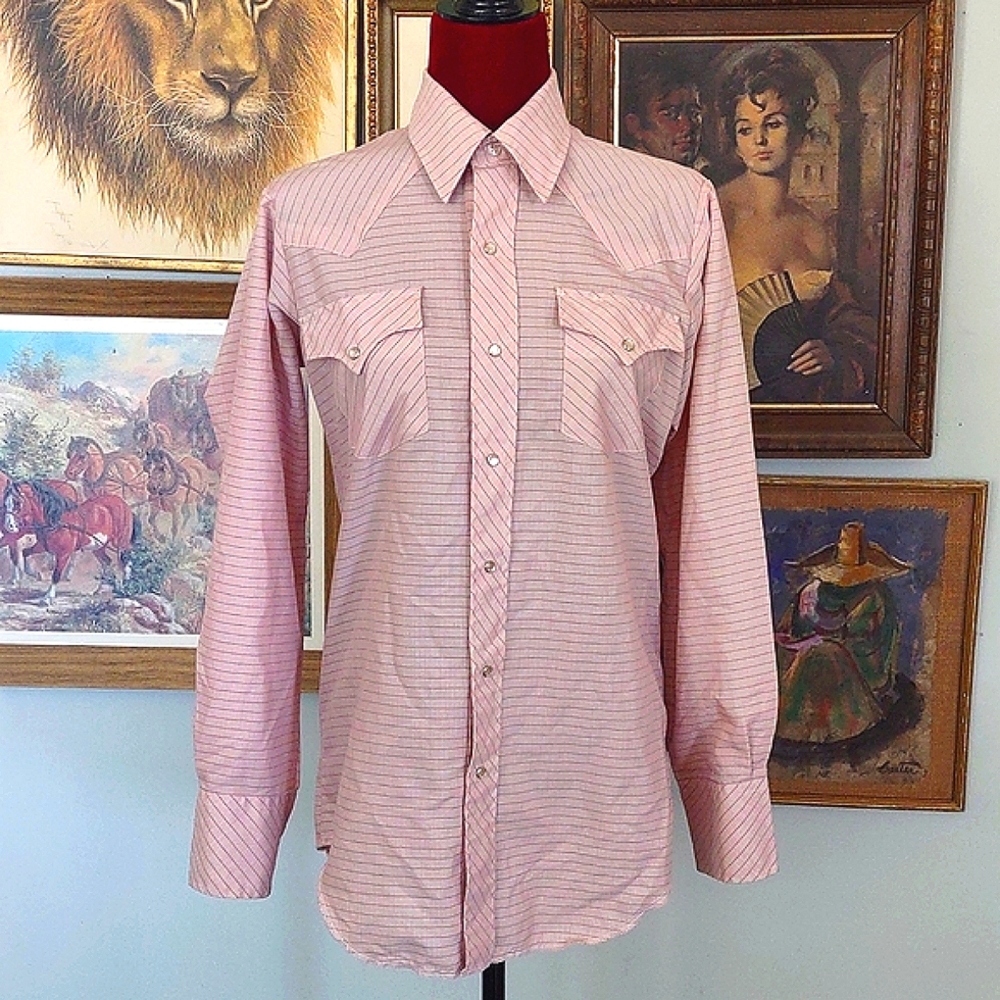 Dan River Westerns Shirt Pink Striped